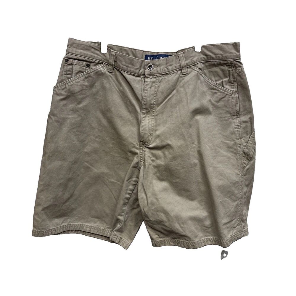 High Sierra Tan Shorts Men 38X10” Cotton Carpenter Zip Pockets Button